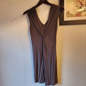 V-cut Gray Mini Dress